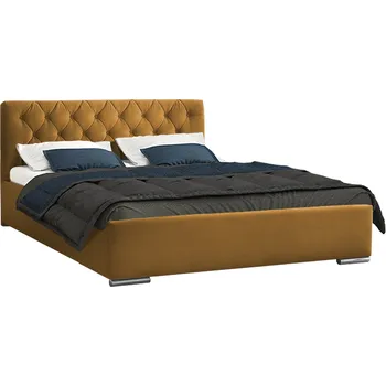 Postel Eka Čalouněná postel ELEGANT - Fresh 180x200 cm Barva látky - Fresh: Hořčicová (37), Úložný prostor: Bez úložného prostoru