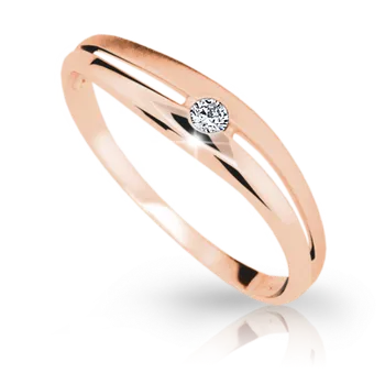 Prsten Zlatý zásnubní prsten DF 1661 se zirkony