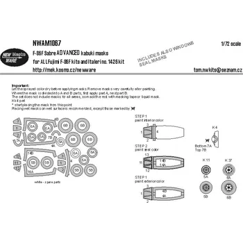 Plastikový model 1/72 Mask F-86F Sabre ADVANCED (FUJI,ITAL)
