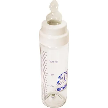 Láhev kojenecká skleněná 250 ml s potiskem, mix dekor