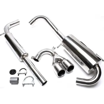 Výfukový systém TA Technix sportovní nerezový catback výfuk VW Lupo (6X, 98-05) 16V + GTi, 2x 76 mm rovná nerezová koncovka s pertlem