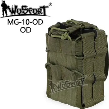 Airsoft Wosport Sumka Double MOLLE na dva zásobníky M4/M16 otevřená - zelená
