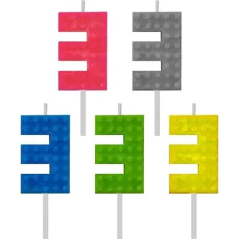 Godan Svíčka číslice "3" stavební bloky