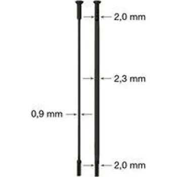 Zapletené kolo drát nerez Sapim CX Ray 2-2,3/0,9-2 x 304mm přímý černý
