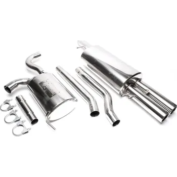 Tlumič výfuku TA Technix sportovní nerezový catback výfuk VW Passat B5, B5,5 (3B, 3BG, 97-05) sedan + Variant, kromě 4Motion, 2x 76 mm rovná nerezová koncovka s pertlem