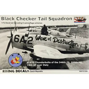 Plastikový model 1/72 Decal Black Checker Tail Sqdr. (6x camo)