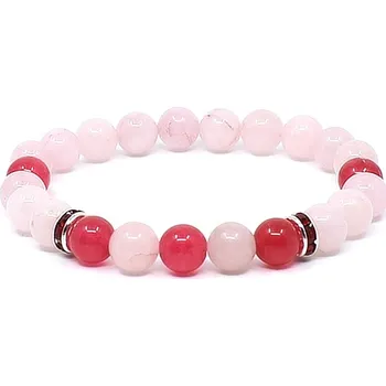 Náramek Mijabijoux Náramek z minerálů růženín a jadeit MB00279