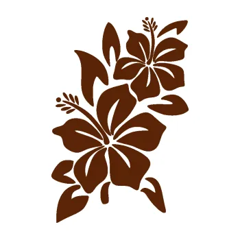 Samolepící dekorace SAMOLEPKA Květina dekor 033 levá ibišek (15 - hnědá) NA AUTO, NÁLEPKA, FÓLIE, POLEP, TUNING, VLASTNÍ TEXT, TISK, AUTOSAMOLEPKY.cz, POLEPY, OBRÁZEK, LOGO, SAMOLEPKY