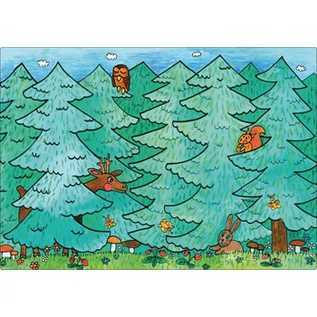 Loutkové divadlo MARIONETINO Kulisa Scéna LES, PASEKA, 2 motivy Zadní kulisa (pozadí scény)