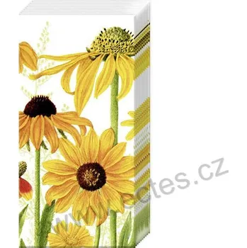 Papírový ubrousek IHR DANIELLE papírové kapesníčky žluté rozkvetlé květiny 10 ks