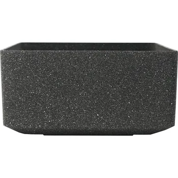 Květináč Venkovní plastový květináč antracit kvádr 35x18x35 (Venkovní plastový květináč s imitací kamene)