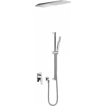 Vodovodní baterie TRES PROJECT set sprchové podomítkové baterie s ruční a hlavovou sprchou 160 x 550 mm CHROM