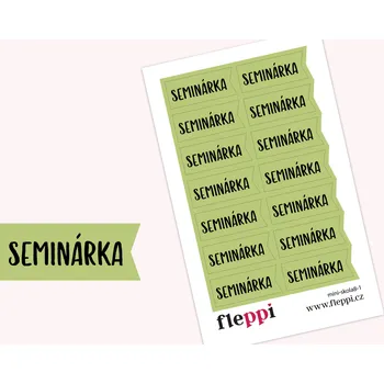 Fleppi Samolepky Školní - seminárka Barva samolepek: pastelově zelená