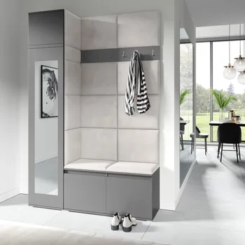 Předsíňová stěna Předsíňová stěna Emi 22 - grafit Barva panelů: Krémová - Trinity 01