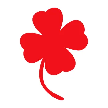 Samolepící dekorace SAMOLEPKA Čtyřlístek 004 pravá (10 - červená) NA AUTO, NÁLEPKA, FÓLIE, POLEP, TUNING, VLASTNÍ TEXT, TISK, AUTOSAMOLEPKY.cz, POLEPY, OBRÁZEK, LOGO, SAMOLEPKY