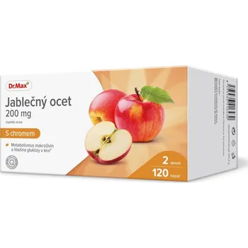 Přírodní produkt Dr. Max Jablečný ocet 200 mg s chromem 120 cps.