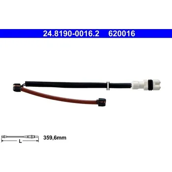 Brzdová destička Výstražný kontakt, opotřebení obložení ATE 24.8190-0016.2