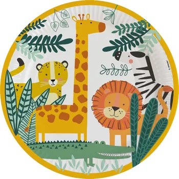 Party nádobí Safari talíře 8 ks 22,8 cm Amscan 9909345