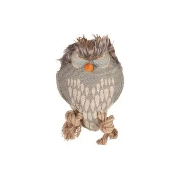 Hračka pro psa Flamingo hračka pro psa sova 16 x 9 x 27 cm látková, pískací šedá