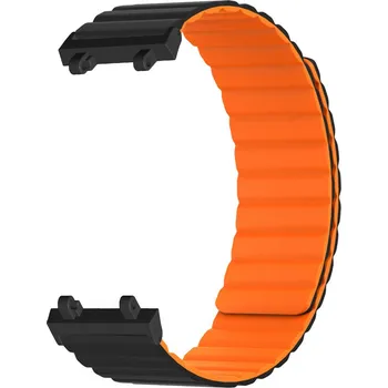 Magnetický Silikonový Pásek Pro Amazfit T-Rex 2 Barva: Černo-Oranžová