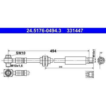 Brzdová hadice Brzdová hadice ATE 24.5176-0494.3