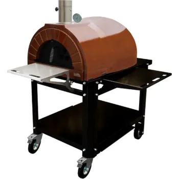 Pec na pizzu Zahradní pec AMPHORA Ready se stojanem a kolečky hnědá