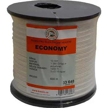 Ohradník Ohradníková páska ECONOMY 10 mm - 600 m bílá