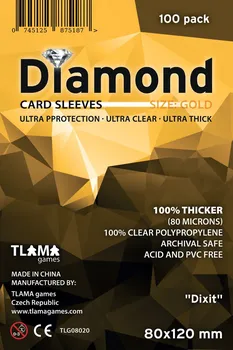 Příslušenství k deskovým hrám Tlama Games Diamond Gold Dixit obaly na karty 80 x 120 mm 100 ks