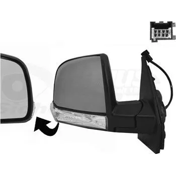 Auto zrcátko Vnější zpětné zrcátko VAN WEZEL 1638806