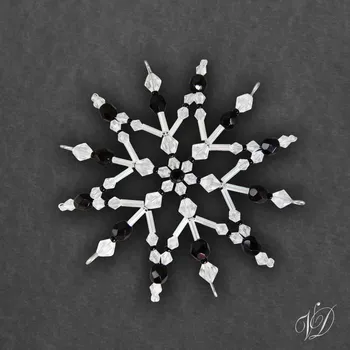 Vánoční ozdoba Vánoční korálková hvězda 0407 (PEVNÁ A NEREZ) Christmas bead ornament (Vánoční hvězda z korálků - Korálková hvězdička a vločka - Hvězdy a hvězdičky z korálků - Christmas bead star)