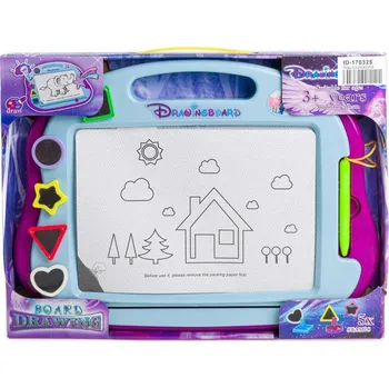 Magnetická kreslící tabulka Tabulka dětská magnetická set s 5 razítky a kouzelným perem plast