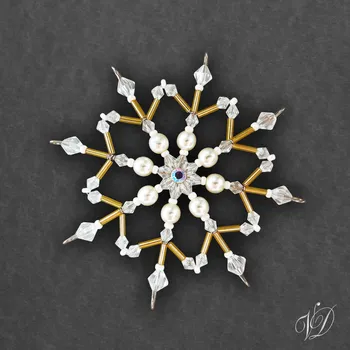 Vánoční ozdoba Vánoční korálková hvězda 0409 (PEVNÁ A NEREZ) Christmas bead ornament (Vánoční hvězda z korálků - Korálková hvězdička a vločka - Hvězdy a hvězdičky z korálků - Christmas bead star)