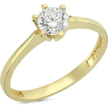Prsten Lillian Vassago Elegantní zásnubní prsten se zirkonem, žluté zlato LLV03-ENGR0771Y Velikost prstenu: 57