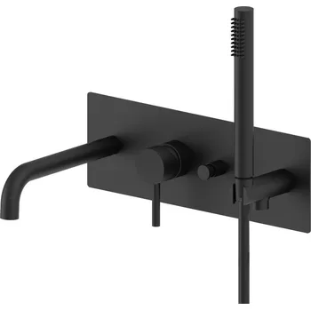 Vodovodní baterie Sprchová a vanová baterie Paffoni Light včetně podomítkového tělesa černý mat LIG001NO