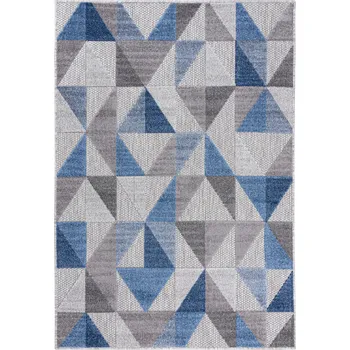 Koberec Moderní koberec Aventura - trojúhelníky 1 - modrý/šedý Rozměr koberce: 80x150 cm