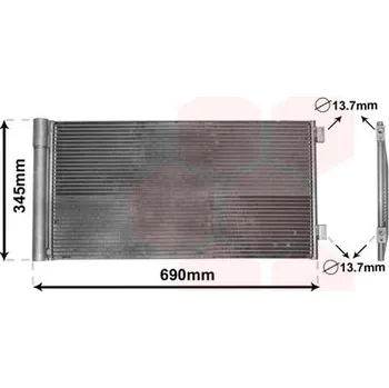 Výparník klimatizace Kondenzátor, klimatizace VAN WEZEL 06005414