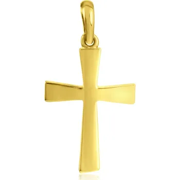 Přívěsek GEMMAX Original – garance kvality Zlatý přívěsek křížek – zlatý šperk ryzosti 585/1000 v Dárkovém balení s Certifikátem GUPYN-29701