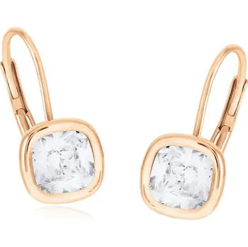 Náušnice Cutie Jewellery Kouzelné náušnice z růžového zlata se zirkony Princess brusu Z8029 klapka – zlatý šperk ryzosti 585/1000 v Dárkovém balení s Certifikátem GLERB-38691