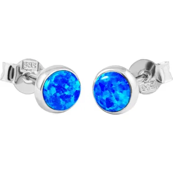 Náušnice GEMMAX Opálové náušnice z bílého zlata Ø 6 mm – zlatý šperk ryzosti 585/1000 v Dárkovém balení s Certifikátem GLEWO-32471