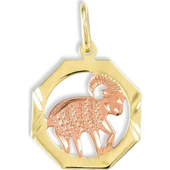 Přívěsek GEMMAX Original – garance kvality Zlatý přívěsek Beran - měsíční znamení osmihran – zlatý šperk ryzosti 585/1000 v Dárkovém balení s Certifikátem GUPCN-69111