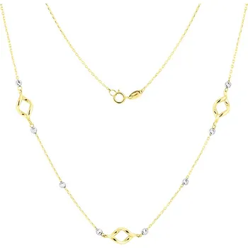 Náhrdelník GEMMAX Elegantní zlatý náhrdelník s přívěsky délka&nbsp;45&nbsp;cm – zlatý šperk ryzosti 585/1000 v Dárkovém balení s Certifikátem GLNCN-45-40461