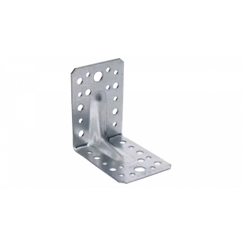 Tesařské kování domax uholník s prelisom 90x90x65mm, 2,0mm, pozink, otvory priemer 5mm-16ks, 7mm-12ks, 11mm-2ks