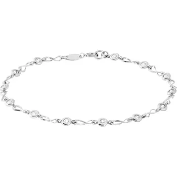 Náramek GEMMAX Náramek Nekonečno z bílého zlata se zirkony délka 18 cm – zlatý šperk ryzosti 585/1000 v Dárkovém balení s Certifikátem GLBWB-18-40871