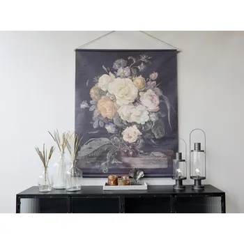 Obraz Nástěnná vintage mapa s květy Floral print II - 124*145 cm