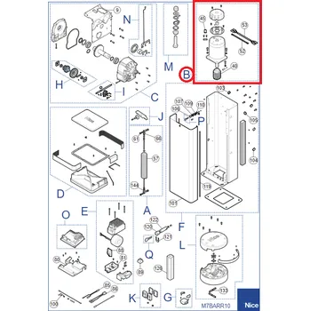 NICE SPMTG10600 motor pre M-BAR, pre BCU1, 4 pin enkoder