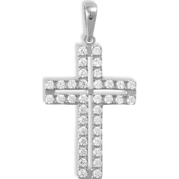 Přívěsek GEMMAX Zlatý kříž Esus white – zlatý šperk ryzosti 585/1000 v Dárkovém balení s Certifikátem GBPWB-11671