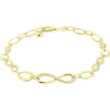 Náramek GEMMAX Luxusní zlatý náramek Nekonečno délka 19 cm – zlatý šperk ryzosti 585/1000 v Dárkovém balení s Certifikátem GLBYB-19-40721