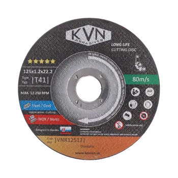 Řezný kotouč KVN abrasives Řezný kotouč profesionální na nerez, 125 x 1,2 x 22,2 mm