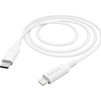 Datový kabel Hama MFi USB-C Lightning kabel pro Apple, 1 m, bílá
