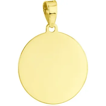 Přívěsek GEMMAX Kulatý zlatý přívěsek vhodný k porytí – zlatý šperk ryzosti 585/1000 v Dárkovém balení s Certifikátem GUPYN-37821